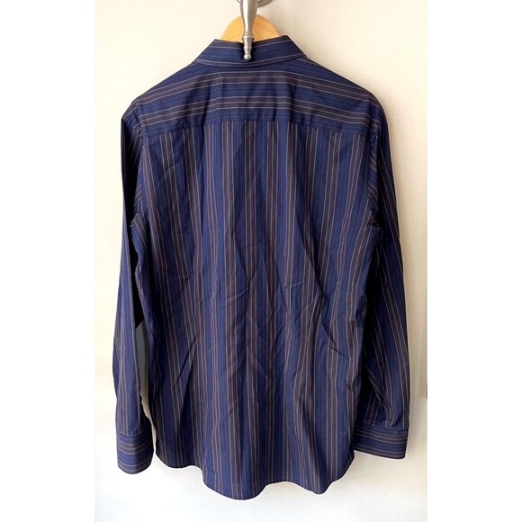 Banana Republic Men's L Slim Fit 16- 16 1/2 Long Sleeve Striped Button Up Shirt - Picture 2 of 6